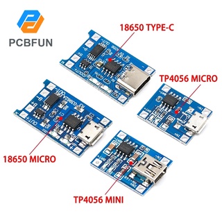 Pcbfun โมดูลที่ชาร์จแบตเตอรี่ลิเธียม Type-c Micro USB 5V 1A TP4056 1A