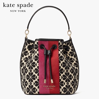 KATE SPADE NEW YORK SPADE FLOWER JACQUARD STRIPE MEDIUM BUCKET BAG K4373 กระเป๋าถือ / กระเป๋าสะพาย