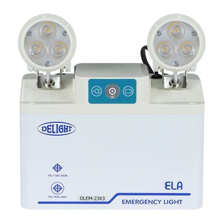 Emergency light EMERGENCY LIGHT DELIGHT DLEM-23X3 2X3W WHITE Emergency light torch Electrical work ไฟฉุกเฉิน ไฟฉุกเฉิน L