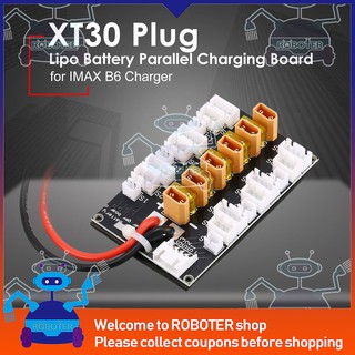 6 แพ็ค 1 s - 3 s xt 30 lipo แผ่นบอร์ดชาร์จแบตเตอรี่สําหรับ imax b 6 charger xt 30 plug 1s - 3s