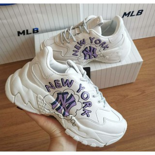 🤓MLB Big Ball Chunky Like New York  สีขาว ม่วง 🤍💜ใส่แล้วสูงขึ้น 6cm ⬆️