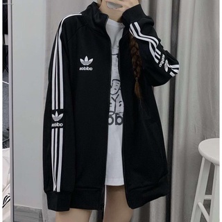 จัดส่งทันทีAdidas เสื้อคลุมแขนยาว สไตล์เกาหลี กันแดด กันลม แต่งแถบด้านข้าง Coat NOJ