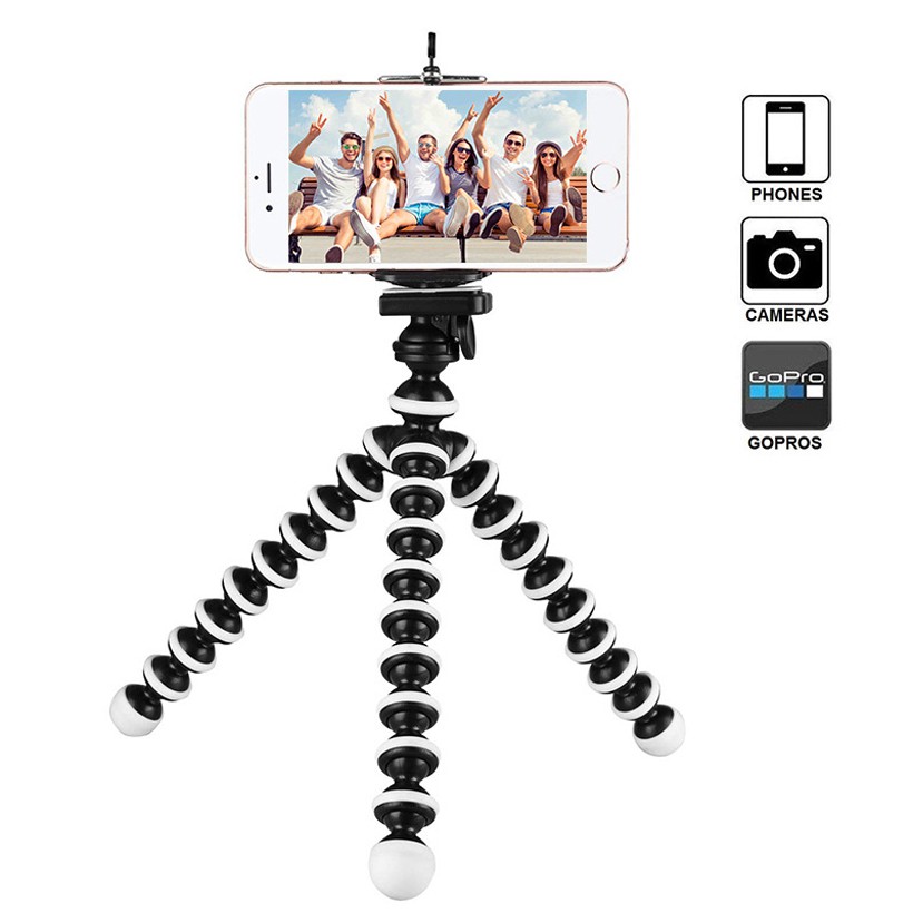 ขาตั้งปลาหมึก ขาตั้งมือถือ ขาตั้งกล้อง พร้อมหัวต่อ Octopus holder Tripod mobile holder Size S/M/L