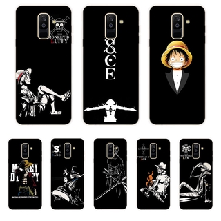 เคสโทรศัพท์ซิลิโคนลายการ์ตูน One Piece สําหรับ Samsung Galaxy A 6 A 6 + Plus A7 A8 + Plus A 9 2018