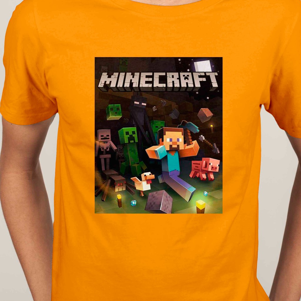 Minecraft Dungeons Earth เกมออนไลน์ Esport mojang แขนสั้น O-Neck เสื้อยืดผู้ชายแฟชั่น Kid shirt เสื้