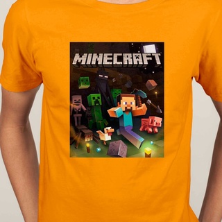 Minecraft Dungeons Earth เกมออนไลน์ Esport mojang แขนสั้น O-Neck เสื้อยืดผู้ชายแฟชั่น Kid shirt เสื้อยืดอนิเมะ เสื้อยืดผ