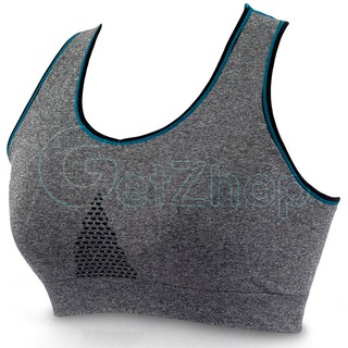 Getzhop ชุดชั้นในออกกำลังกาย Sport Bra Double Layer กระชับสัดส่วน - สีเทา/ฟ้า