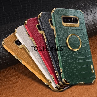 เคส Samsung Galaxy Note 8 เคส Samsung Note 9 Note 10 Lite เคส Samsung Note 10 Plus Note 20 Plus Case Samsung Note 20 Ultra Case Samsung M60S M23 Case Samsung F23 M13 Crocodile Pattern Leather Ring Phone Case โทรศัพท์มือถือ ลายหนังจระเข้ พร้อมแหวนนิ้ว