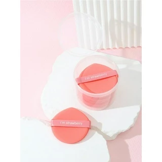 พัฟเบาะลม 7 ชิ้นพร้อมเคสเก็บของ, ฟองน้ําแต่งหน้าแบบใช้ซ้ําได้, ใช้เปียกและแห้ง, สําหรับของเหลว