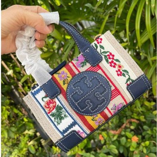 Tory ella webbing patchwork micro tote