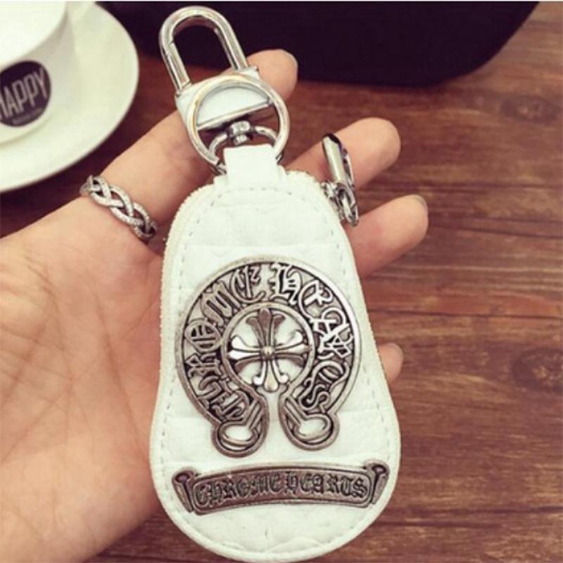 Chrome พวงกุญแจติดรถยนต์รูปหัวใจ Leather Bag Pendant