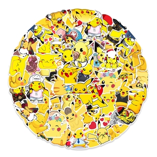 Y&amp;P | Pikachu สติกเกอร์กันน้ำรูปแบบที่แตกต่างกัน, 50 ชิ้น