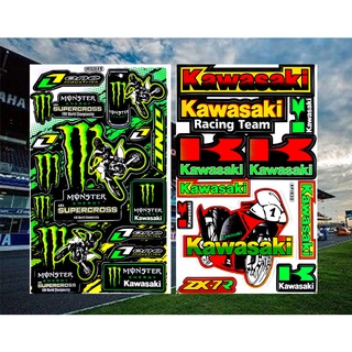 สติกเกอร์ติดรถ Kawasaki Racing Team คุณภาพสูงสติกเกอร์ สติกเกอร์แต่งซิ่งรถมอเตอร์ไซค์ บิ๊กไบค์ รถยนต์ หมวกกันน็อค