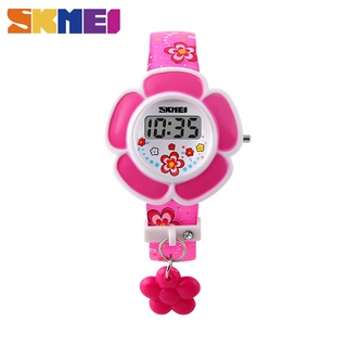Skmei 1144 นาฬิกาข้อมือ แบบดิจิทัล ลายการ์ตูนดอกไม้ 3D สายพลาสติก สําหรับเด็ก
