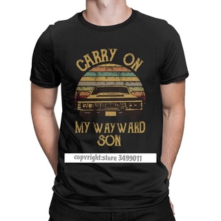 เสื้อยืด ผ้าฝ้าย พิมพ์ลาย Carry On My Wayward Son Dark Heather สไตล์วินเทจ สําหรับผู้ชายS-5XL