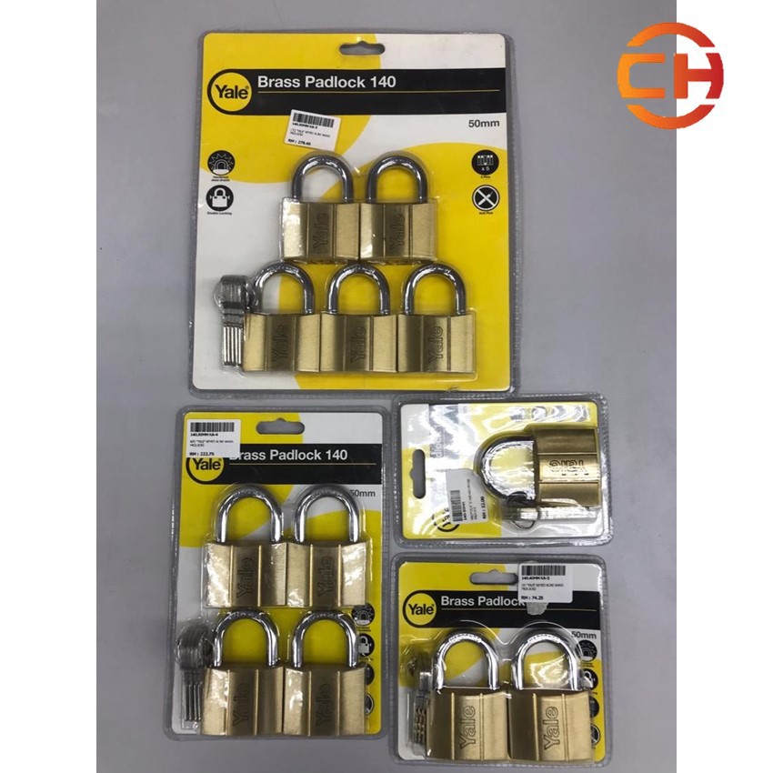 YALE 50MM BRASS PADLOCK 140