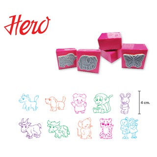 Hero ตรายางชุดระบายสี 4 (Stamper) 1 ชุด