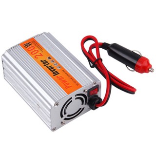 อินเวอร์เตอร์ หม้อแปลงไฟ 12V200W เครื่องแปลงไฟรถเป็นไฟบ้าน ตัวแปลงไฟรถ ใช้อุปกรณ์ไฟบ้านได้ในรถ DC 12V to AC 220V 200W