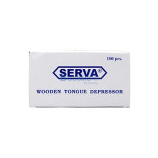 (ยกกล่อง 100 ชิ้น) ไม้กดลิ้น คุณภาพดี SERVA Wooden Tongue Depressor