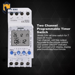 【12/3】Sinotimer 220V Tm612 สวิทช์จับเวลาโปรแกรมตั้งเวลา 7 วัน 24 Hrs