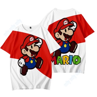 เสื้อยืดแขนสั้นลําลอง พิมพ์ลาย Super Mario สําหรับผู้ใหญ่ และทุกเพศ