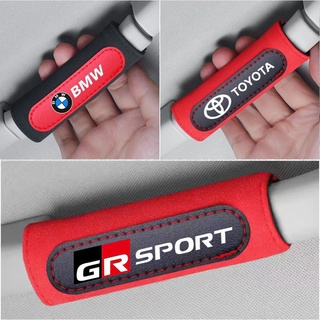 1/2 ชิ้น GR กีฬา ภายในรถ หลังคา มือจับ ป้องกัน หนัง ที่เท้าแขนรถ สําหรับ Toyota GR Racing VIos Yaris Corolla Cross Wish CHR Avanza Fortuner Rush Innova Etios อุปกรณ์เสริม