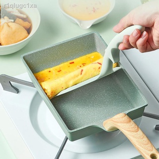 ☃✁สไตล์ญี่ปุ่นทอดไข่Pans Square Mini Non-StickกระทะBurningไข่ม้วนMaifanหินหม้อไข่เจียวHomeกระทะอาหารเช้าอลูมิเนียมอัลลอย