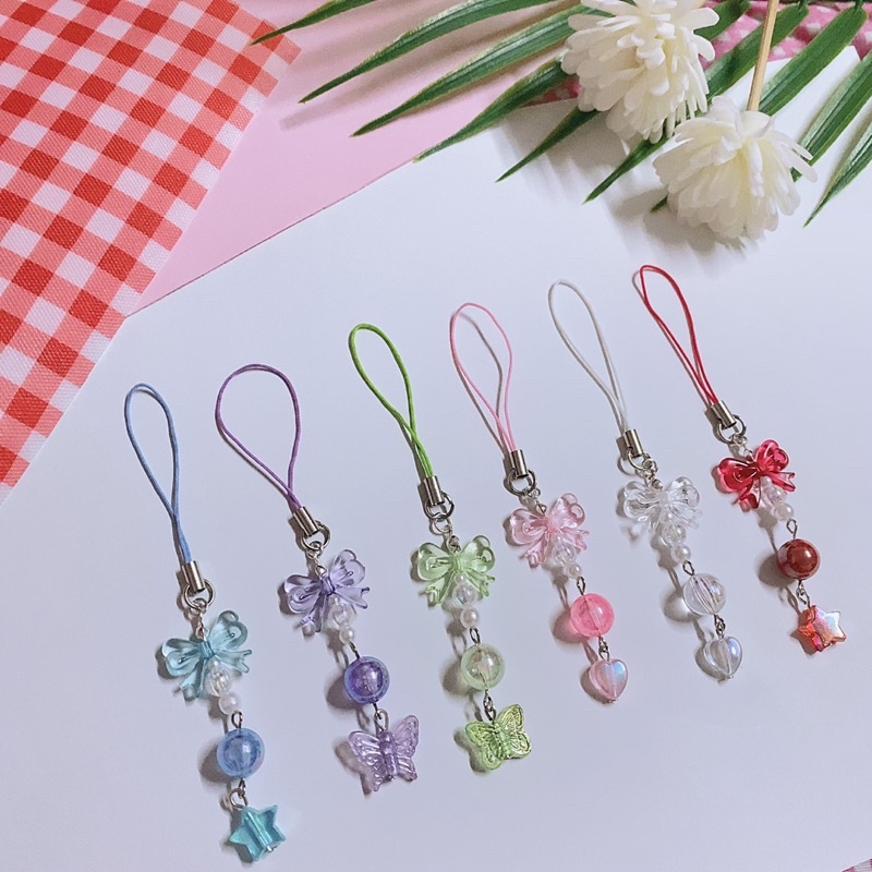 ｡ *ﾟ Phone Strap ･ .｡colorful hearts สายคล้องโทรศัพท์มือถือ ไอพอด | Chanis Store