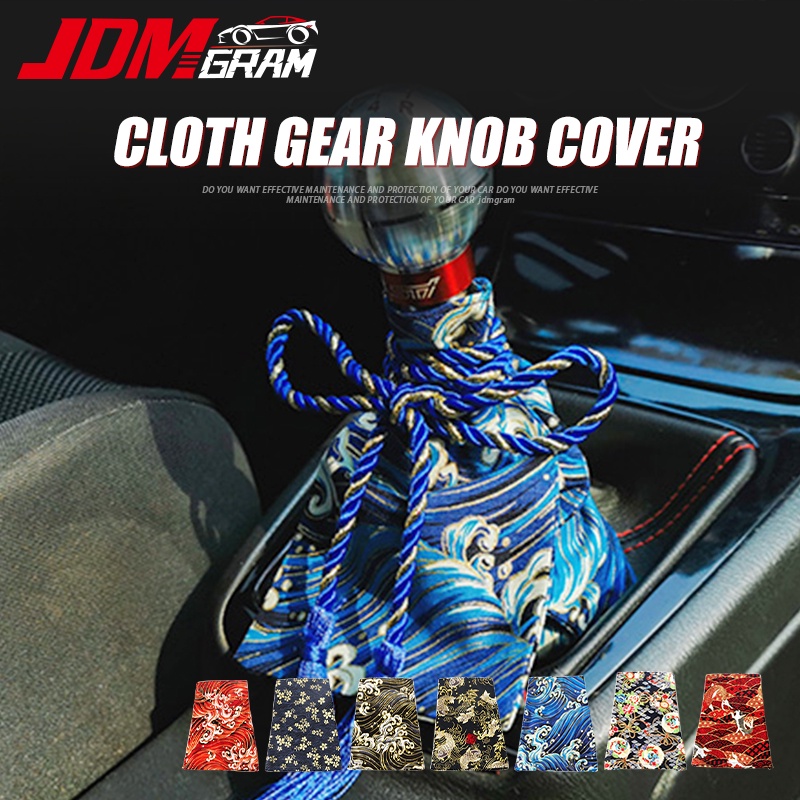 JDMGRAM สไตล์ญี่ปุ่นฝาครอบหัวเกียร์รถ JDM SAMURAI Universal Autostick Shifter LEVER BOOT COVER Protector เปลี่ยนชิ้นส่วนอุปกรณ์ตกแต่งภายในรถยนต์