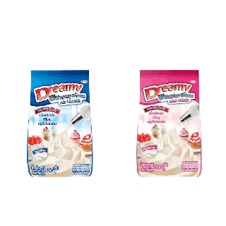 วิปปิ้งครีม สีฟ้า ชนิดจืด(สีฟ้า)/ หวาน(สีชมพู) Dreamy Whipping Cream ขนาด 500 กรัม วิปครีม วิปปิ้ง