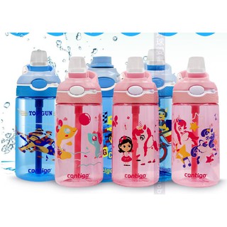 กระติกน้ำ Contigo Kids เทไม่หก ไม่ซึม กันสำลัก แบบมีหลอดกดเด้ง อัตโนมัติ