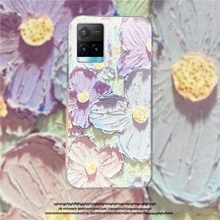 Flowers เคส For Y21 V21 5G 2021 Ins Fashion เคสโทรศัพท์ VIVO Y21 Y33S Silicone Shockproof Soft เคสs VIVOY21