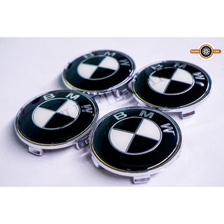 ฝาครอบ ฝาล้อรถฝาครอบดุมล้อ BMW 68MM ขาวดำ