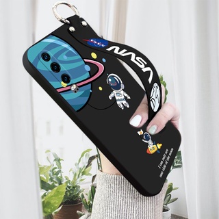 (ขาตั้งสายรัดข้อมือ) สําหรับ Huawei P30 Pro P40 Pro Plusเคสโทรศัพท์ ซิลิโคนนิ่ม กันกระแทก ลายการ์ตูนนักบินอวกาศ