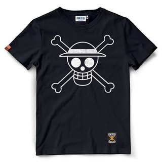 เสื้อยืดวันพีช One piece 382-BS ดำเงิน Luffy icon