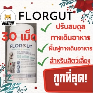 Florgut อาหารเสริม Probiotic&Prebiotic สำหรับสุนัขและแมว (30แคปซูล)