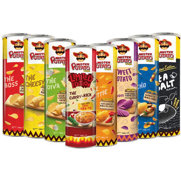 มันฝรั่งทอดกรอบ Mister Potato Chips 85g มิสเตอร์โปเตโต้ มันฝรั่งแท้ มีให้เลือก 8 รส