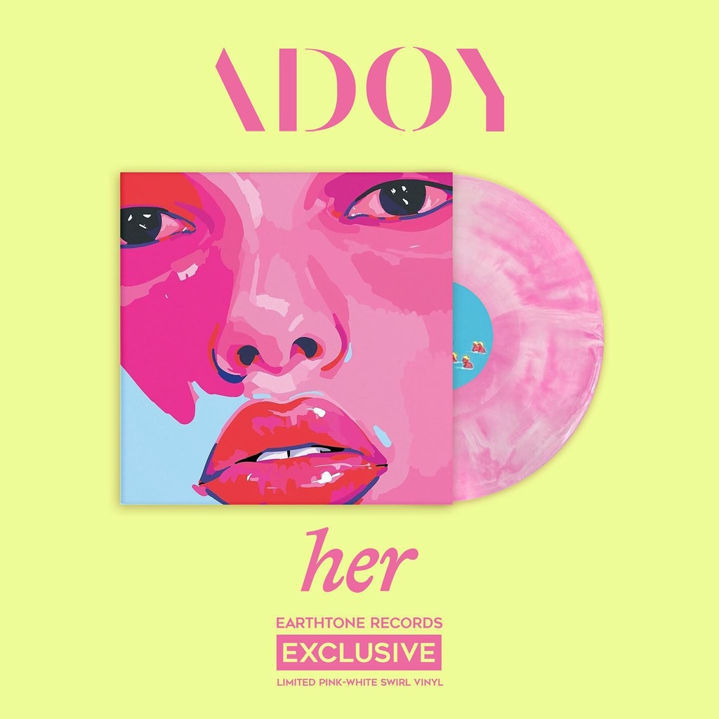 💓แผ่นสีชมพู💓 แผ่นเสียง ADOY - HER Pink-White Swirl Vinyl Thailand Exclusive ของแท้100%