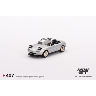 MINI GT 1/64 No.407 Mazda Miata MX-5 (NA) Tuned Version Silver Stone Metallic Silver RHD MGT00407-R