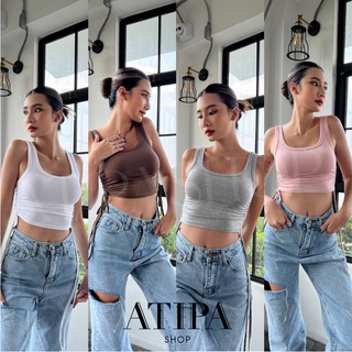 Atipashop - กล้ามรูดข้าง เสื้อกล้าม แขนกุด ดีเทลรูด้านข้าง ความยาวตามชอบได้ มีหลายสีให้เลือก