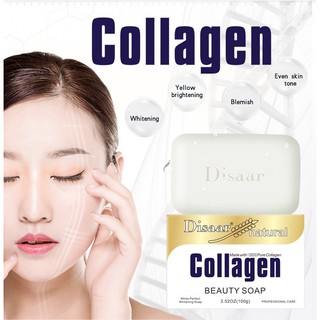 *ส่งจากไทย*  สบู่คอลลาเจน เพียวบริสุทธิ์ !! Disaar Natural Collagen Beauty Soap 100 g. รหัส 4029