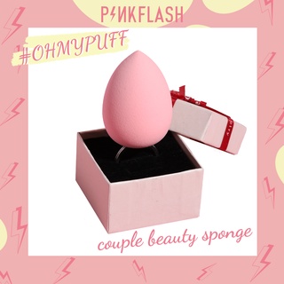 PINKFLASH ฟองน้ำแต่งหน้า รูปทรงหยดน้ำ สีชมพู