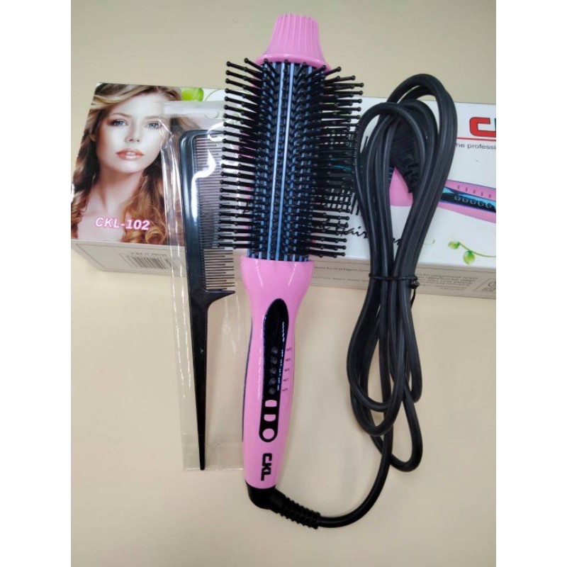 ถูกสุด!! หวีแปลงไฟฟ้า CKL-102 หวีไฟฟ้า หวีม้วนผม แกนครึ่ง ยืดตรง ม้วนโรล ทำวอลลุ่ม ปลายงุ้ม ปรับได้ 