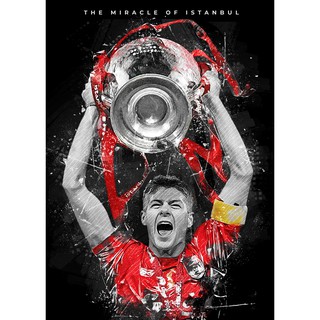 Steven Gerrard สตีเวน เจอร์ราร์ด Liverpool ลิเวอร์พูล The Kop YNWA โปสเตอร์ Poster รูปภาพ ฟุตบอล Football Legend