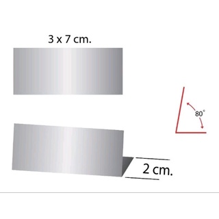 ป้ายสแตนเลสแฮร์ไลน์ ตั้งพับ ขนาด 3×7 cm (ทักแชท)