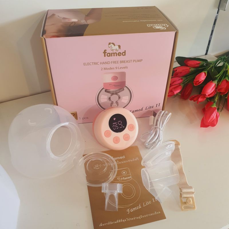 ส่งฟรีถูกที่สุด‼️💖เครื่องปั๊มนมไร้สาย เฟเมด famed Lite II รุ่นใหม่กรวยซิลิโคนนุ่ม (ไม่เป็นพลาสติก) น