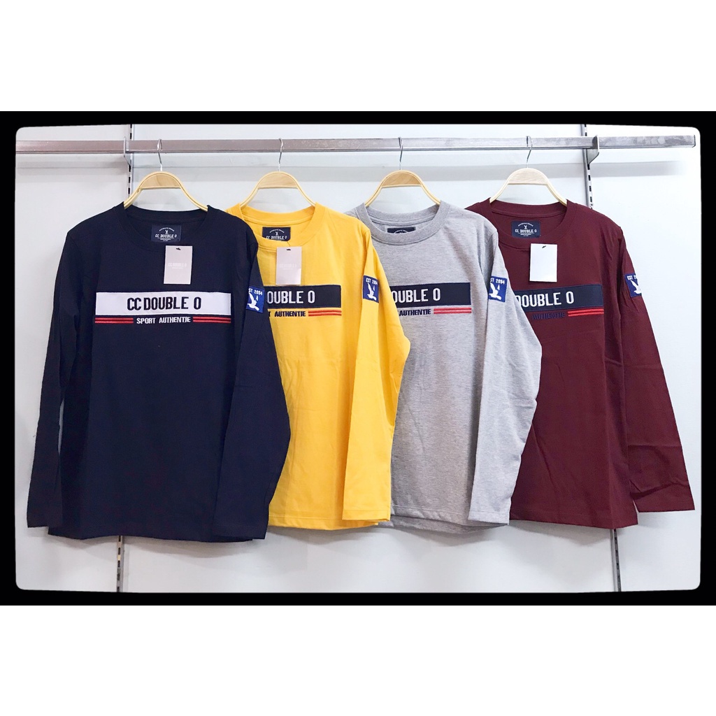 เสื้อยืด🥼แขนยาวCC DOUBLE O งานปัก✂ งานป้าย คอตตอน100% (S,M,L,XL) Long03.