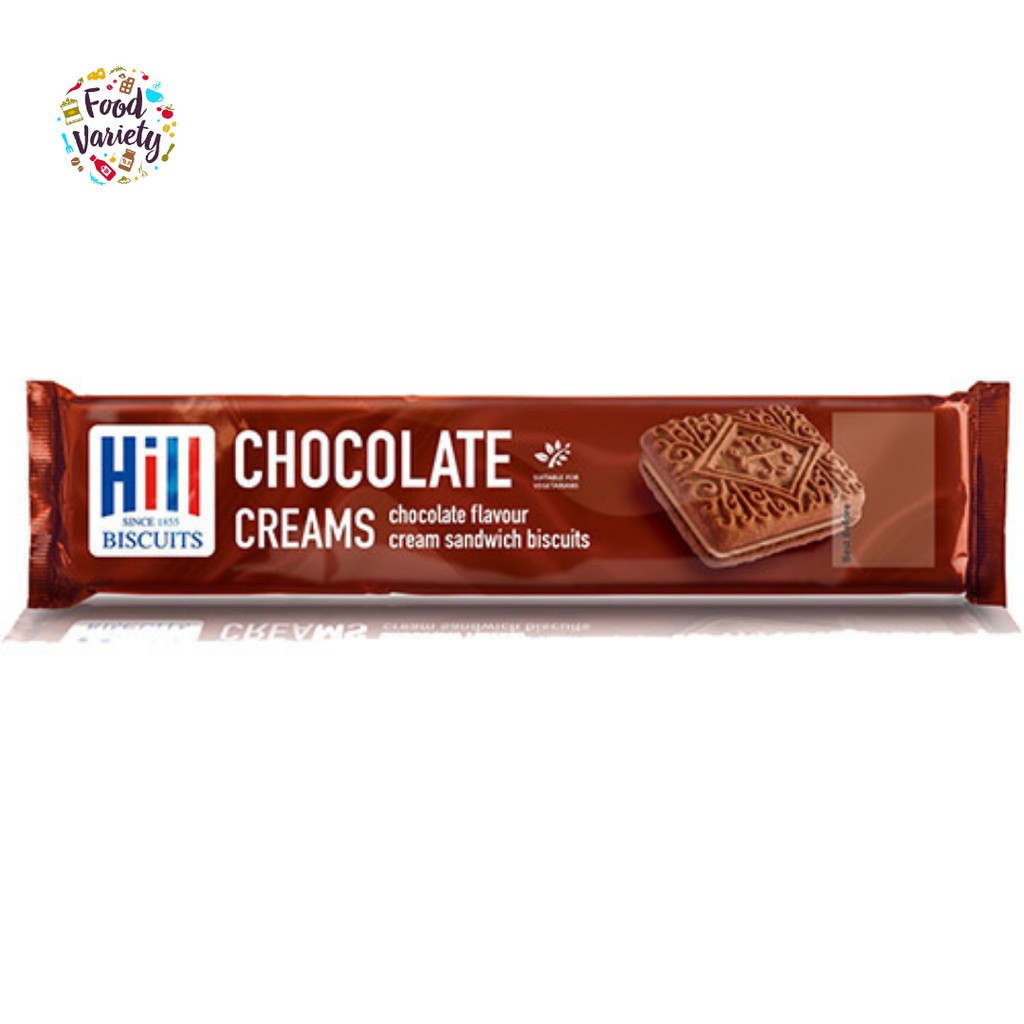Hill Chocolate Creams Sandwich Biscuits 150g ฮิล แซนวิชบิสกิต สอดไส้ช็อกโกแลต 150กรัม