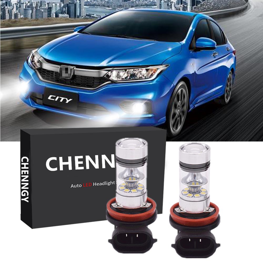 2pcs 6000K สีขาวโปรเจคเตอร์ LED หมอกหลอดไฟสําหรับ Honda City 2015 2016 2017 2018 2019