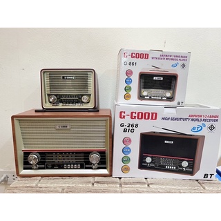 G-GOOD วิทยุ บลูทูธ/USB/ AM/FM/SW1-2 4 BANDS รุ่น G-268 BIGและ G 861BT วิทยุโบราณ วิทยุคลาสสิค